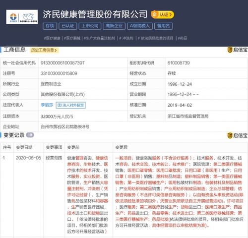 济民健康管理股份拓展业务版图，经营范围新增健康咨询与技术服务